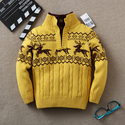 Fashion Warm Turtleneck Cotton Boy's Sweater